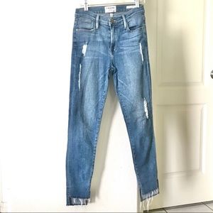 FRAME DENIM Le High Skinny Stagger Hem Size 25